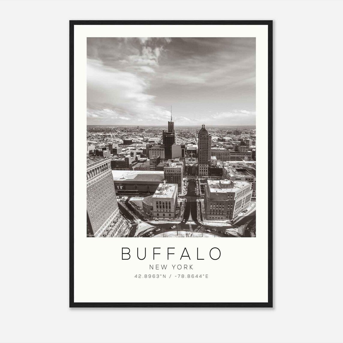 Buffalo New York Photo Travel Poster Buffalo New York Travel Print Minimalist Travel Print Ds1