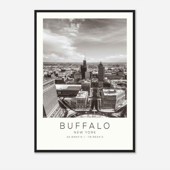 Buffalo New York Photo Travel Poster Buffalo New York Travel Print Minimalist Travel Print Ds1