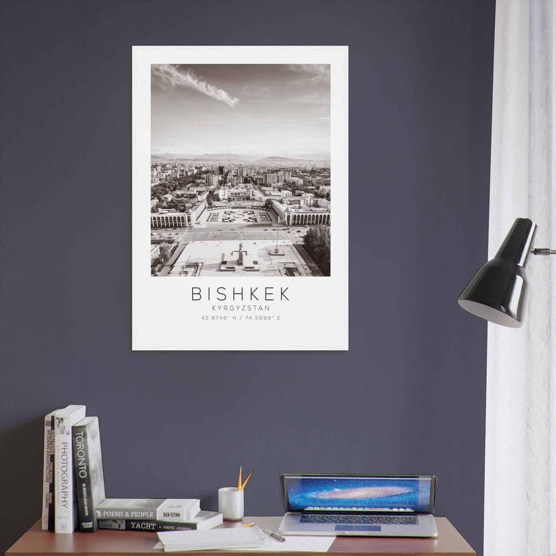 Bishkek Kyrgyzstan Travel Photo Poster Bw Bishkek Travel Print Minimalist Travel Poster Print - Image 3