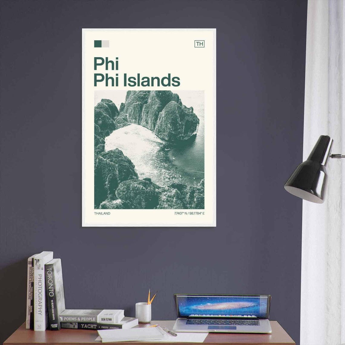 Phi Phi Islands Thailand Lagoon Cliffs Minimalist Travel Poster - Image 3
