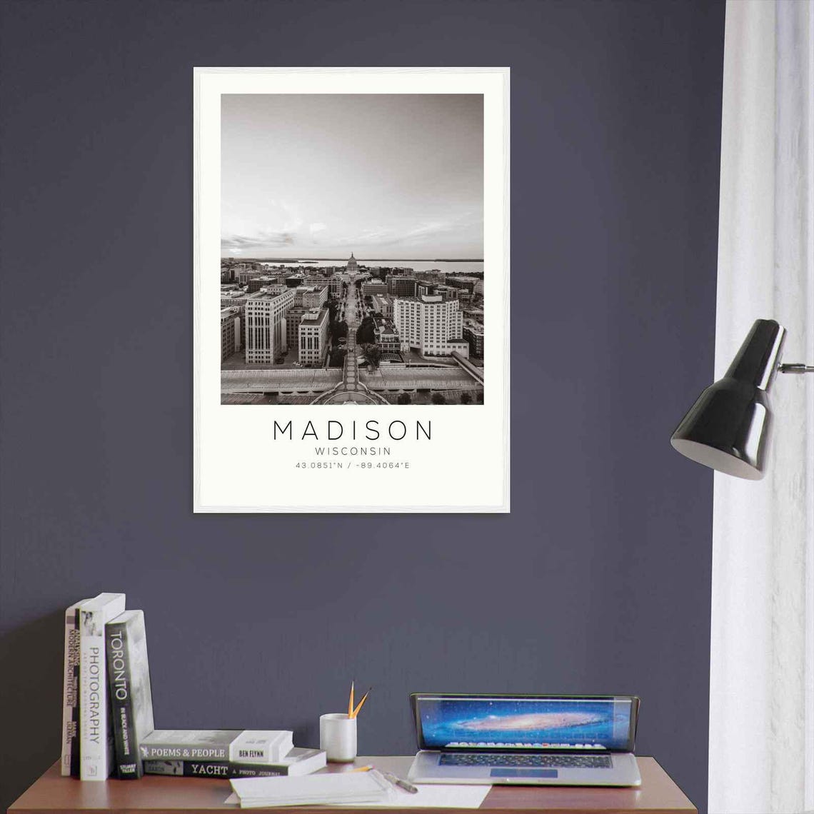 Madison Wisconsin Downtown Aerial State Capitol Lake View Poster - Image 3