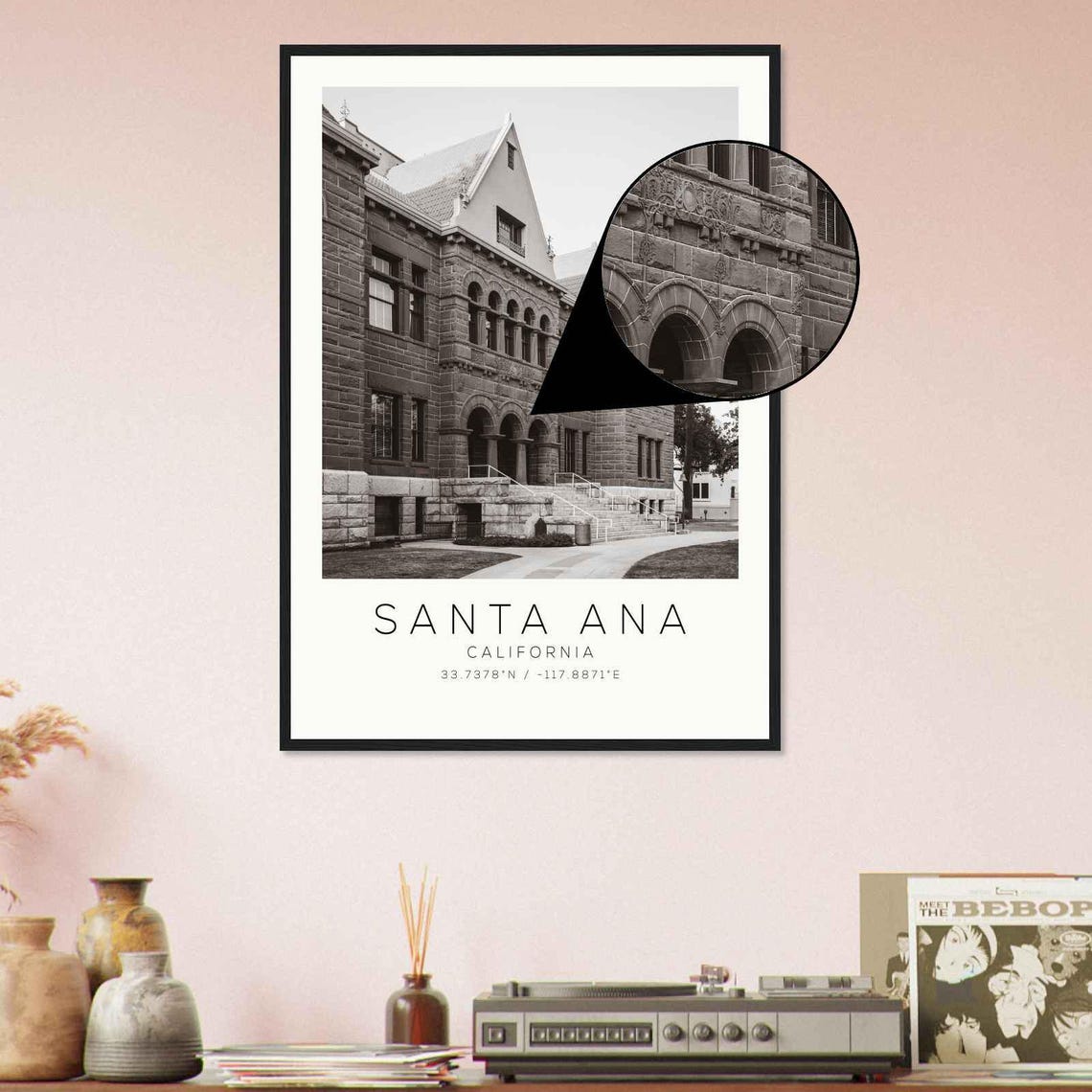 Santa Ana California Historic Stone Courthouse Architecture Poster - Image 4