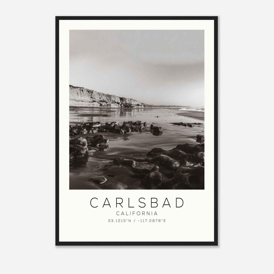 Carlsbad California Rocky Tide Pools Low Tide Coast Photo Poster