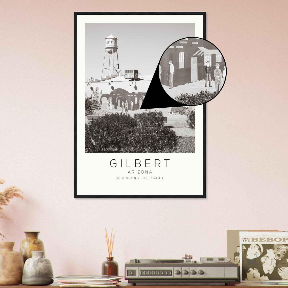 Gilbert Arizona Downtown Water Tower Mural Vintage Photo Poster - Image 4