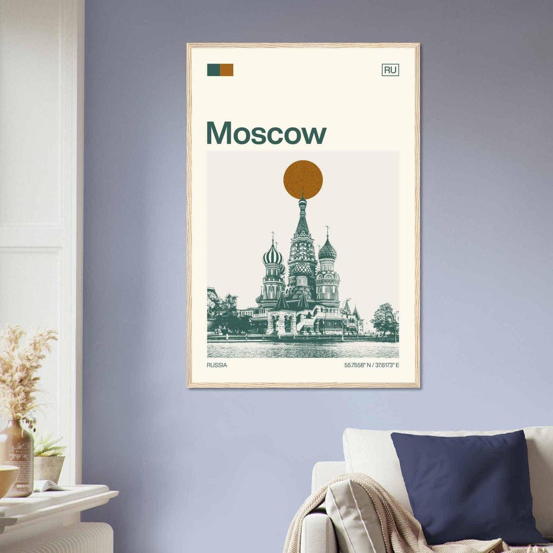 Moscow Russia Saint Basils Cathedral Minimalist Travel Poster - Image 2
