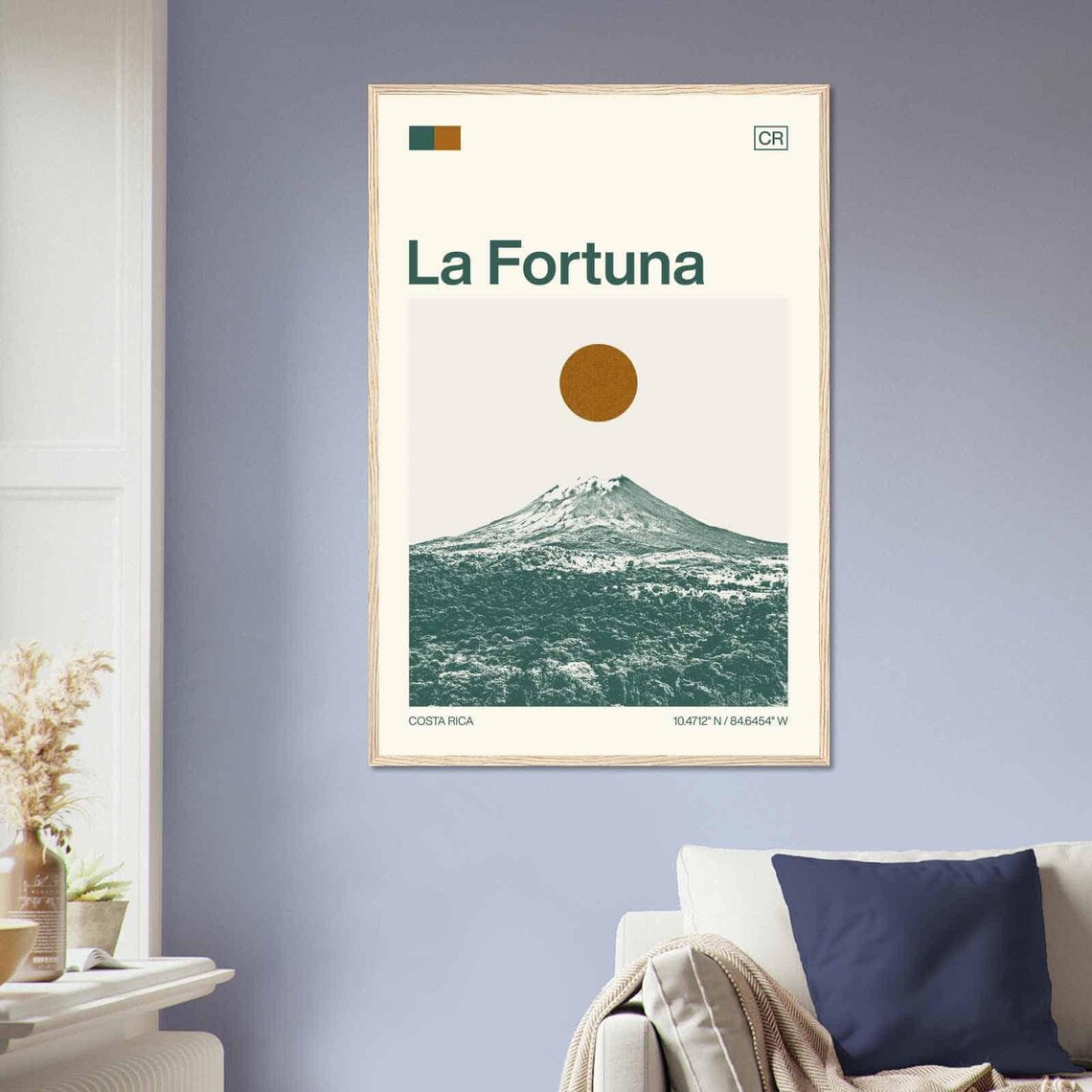 La Fortuna Costa Rica Arenal Volcano Jungle Peak Duotone Travel Poster - Image 2