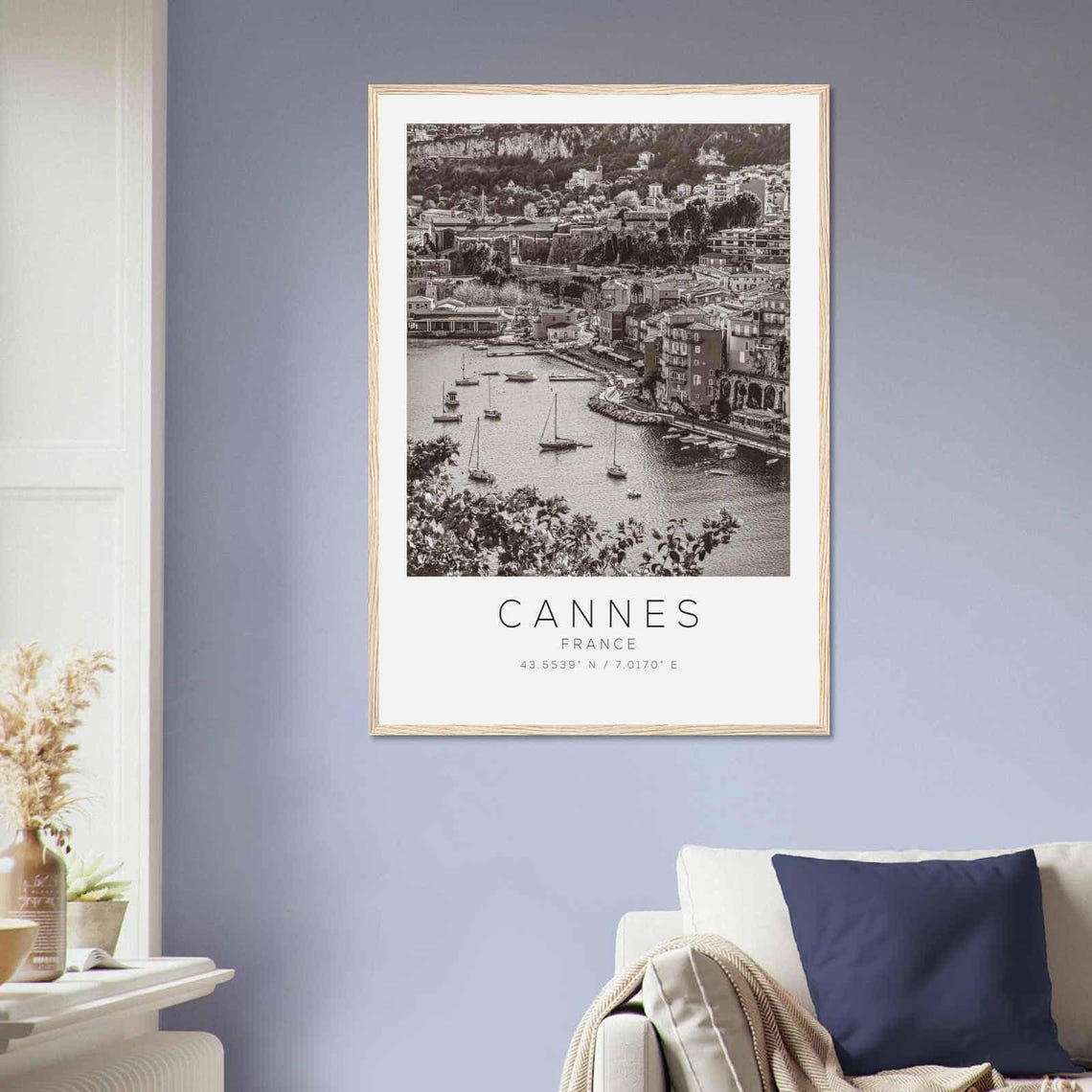 Cannes France Travel Photo Poster Bw Cannes Travel Print Minimalist Travel Poster Print - Image 2
