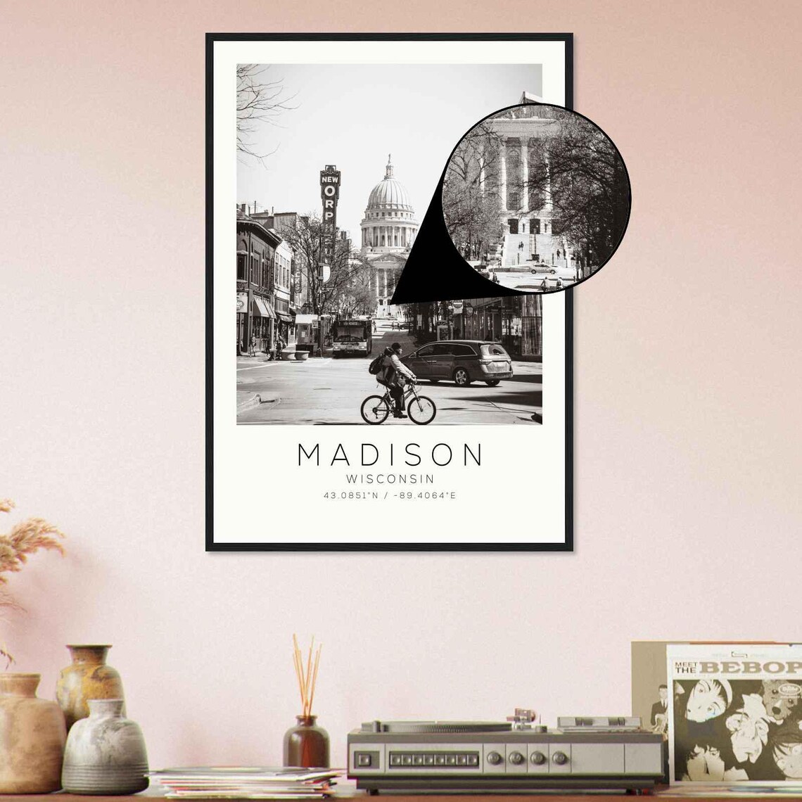 Madison Wisconsin Minimalist Travel Poster Print - Image 4