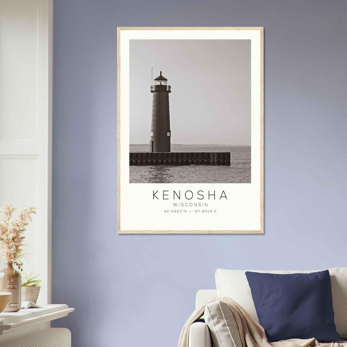 Kenosha Wisconsin Harbor Lighthouse Lake Michigan Photo Poster - Image 2
