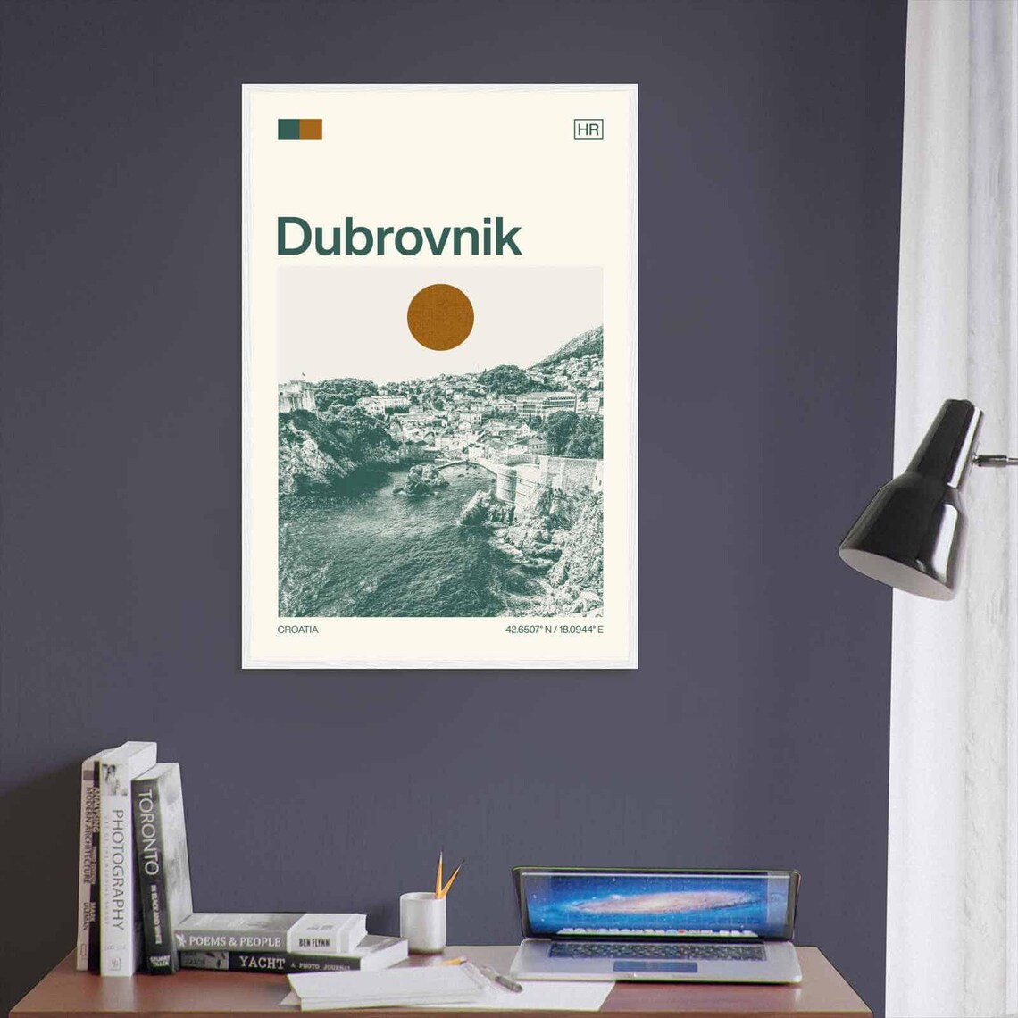 Dubrovnik Croatia Old Town Walls Adriatic Sea View Travel Poster - Image 3