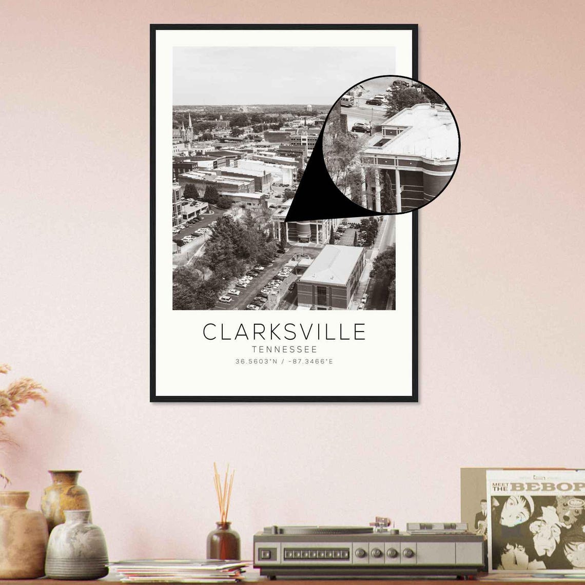 Clarksville Tennessee Photo Travel Poster Clarksville Travel Print Minimalist Travel Print - Image 4