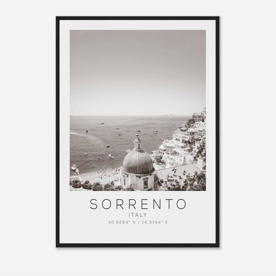 Sorrento Italy Travel Photo Poster Bw Sorrento Travel Print Minimalist Travel Poster Print