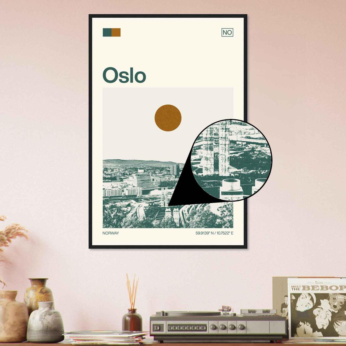 Oslo Norway Minimalist Monochrome Travel Poster - Image 4