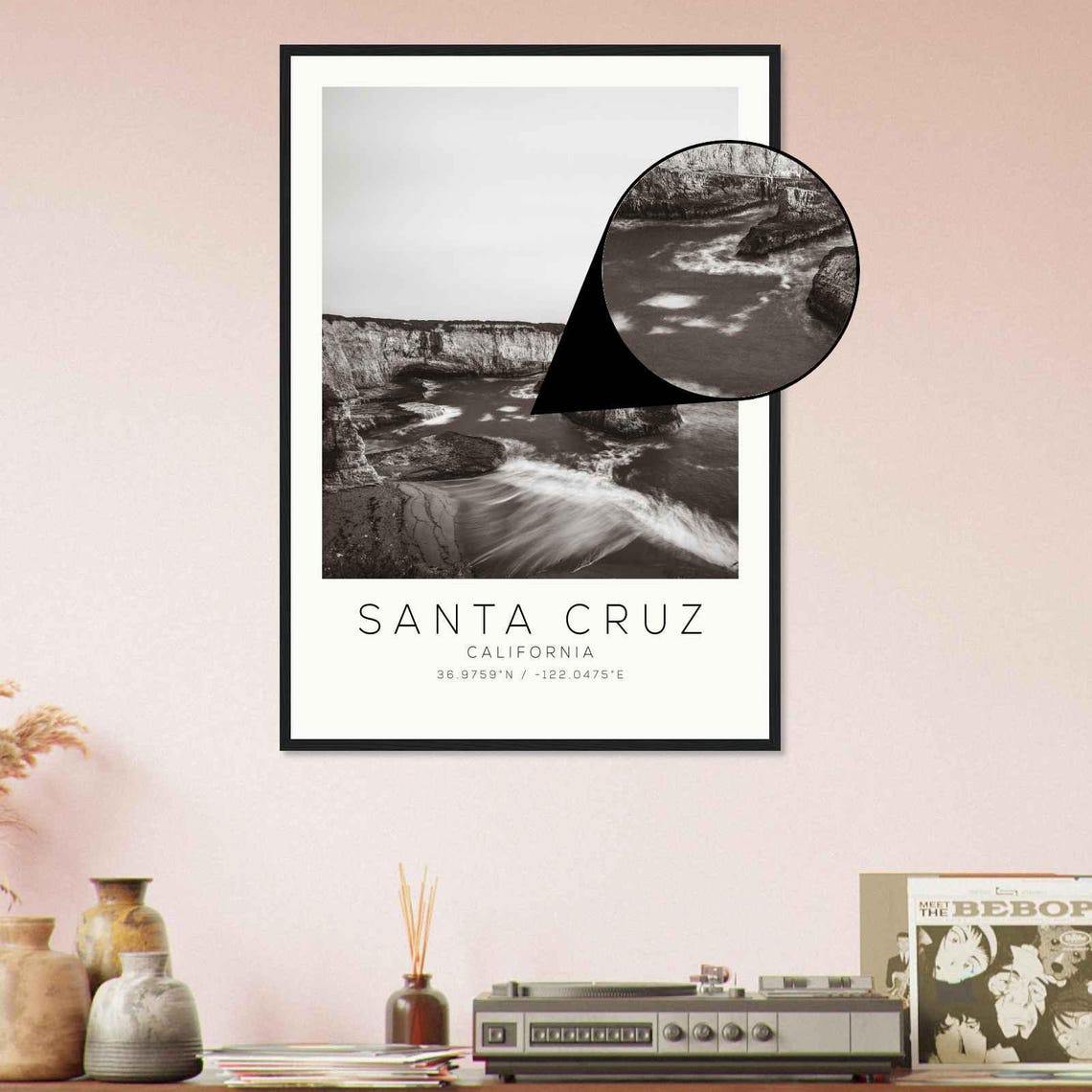 Santa Cruz California Photo Travel Poster Santa Cruz Travel Print Minimalist Travel Print Ds4 - Image 4