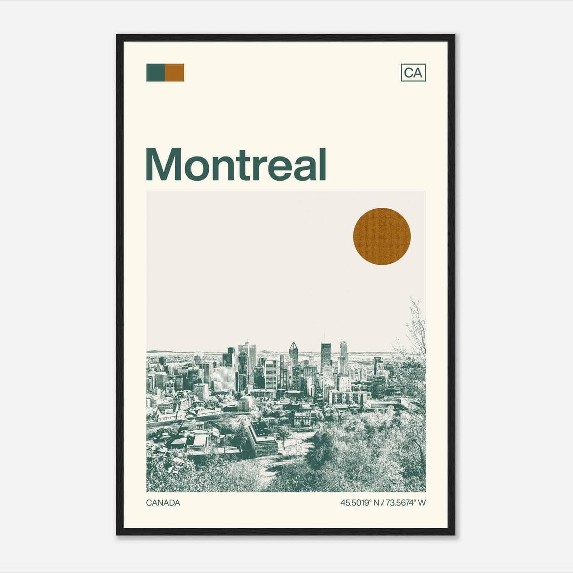 Montreal Canada Minimalist Monochrome Travel Poster