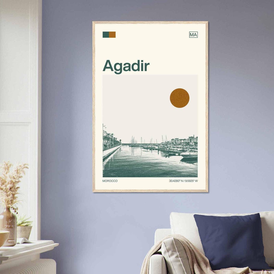 Agadir Morocco Minimalist Monochrome Travel Photo Poster - Image 2