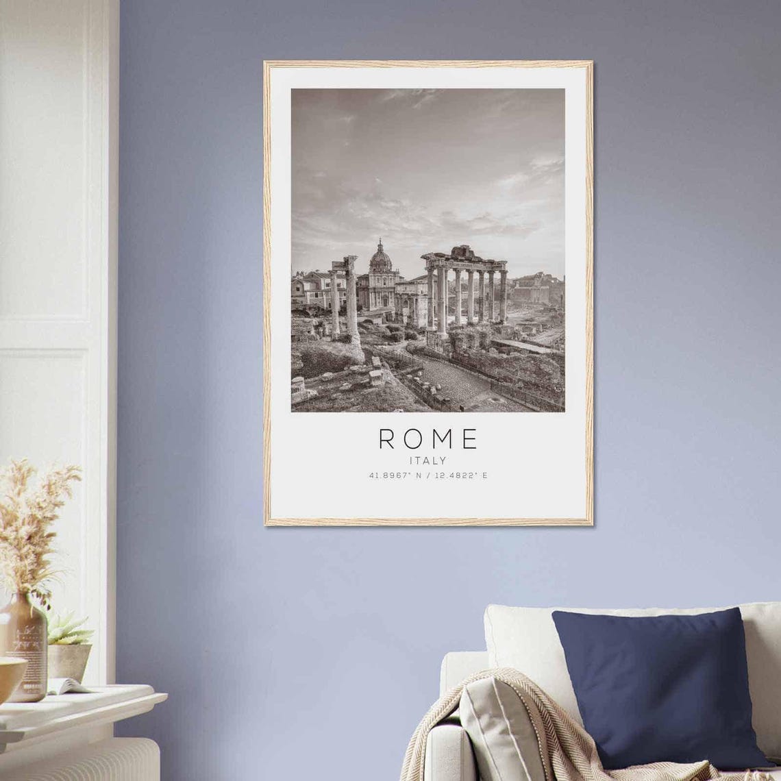 Rome Italy Roman Forum Ancient Ruins Black and White Travel Poster - Image 2