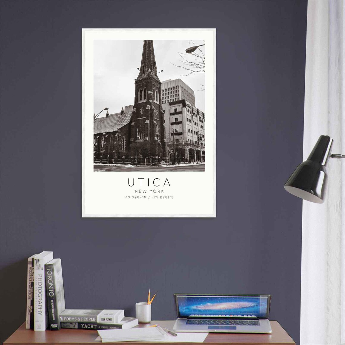 Utica New York Historic Church Steeple Downtown Vintage Photo Poster - Image 3