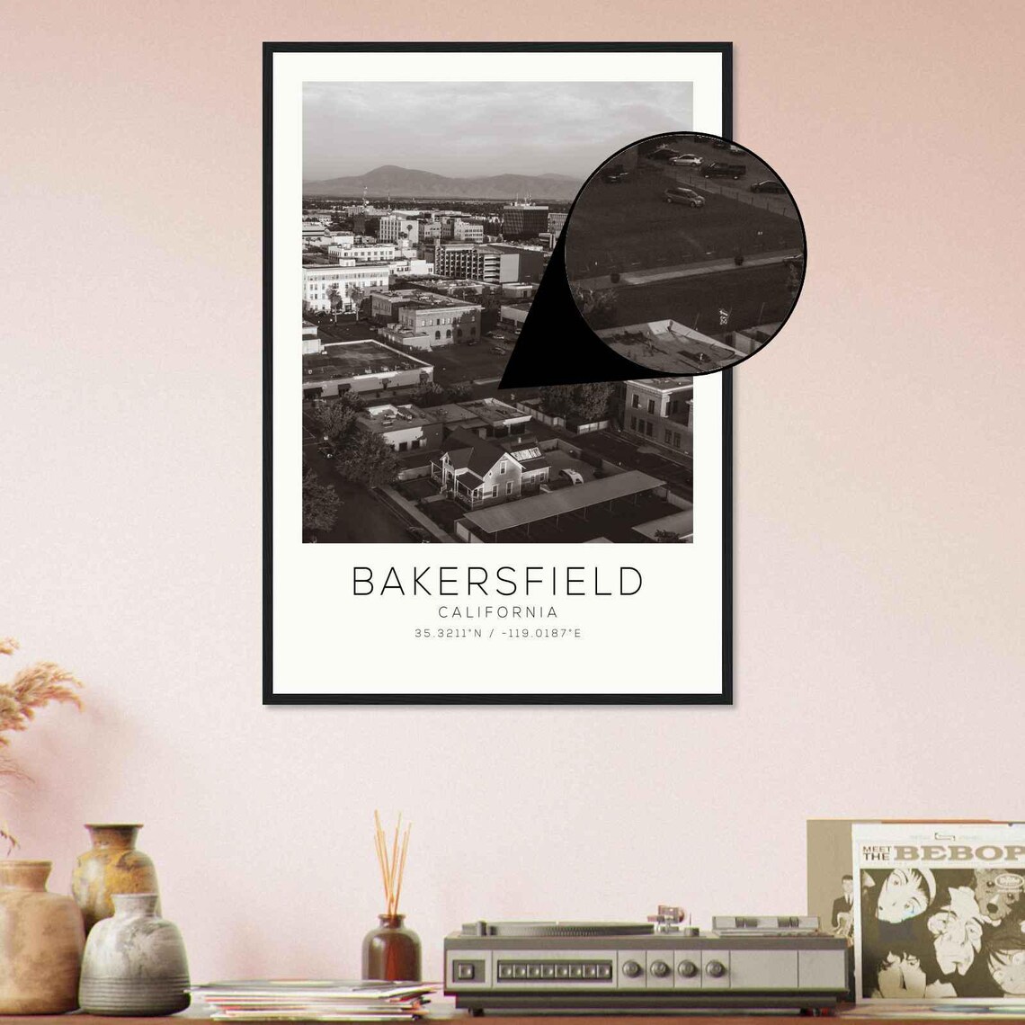 Bakersfield California Aerial Downtown City Skyline Photo Poster - Image 4