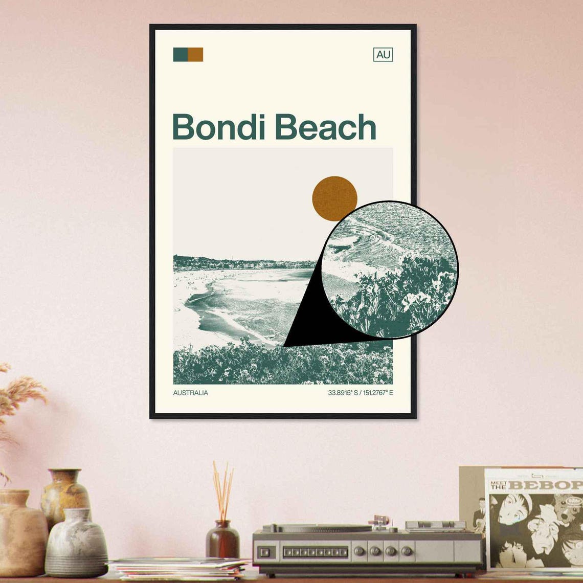 Bondi Beach Australia Surf Coast Vintage Style Travel Poster - Image 4