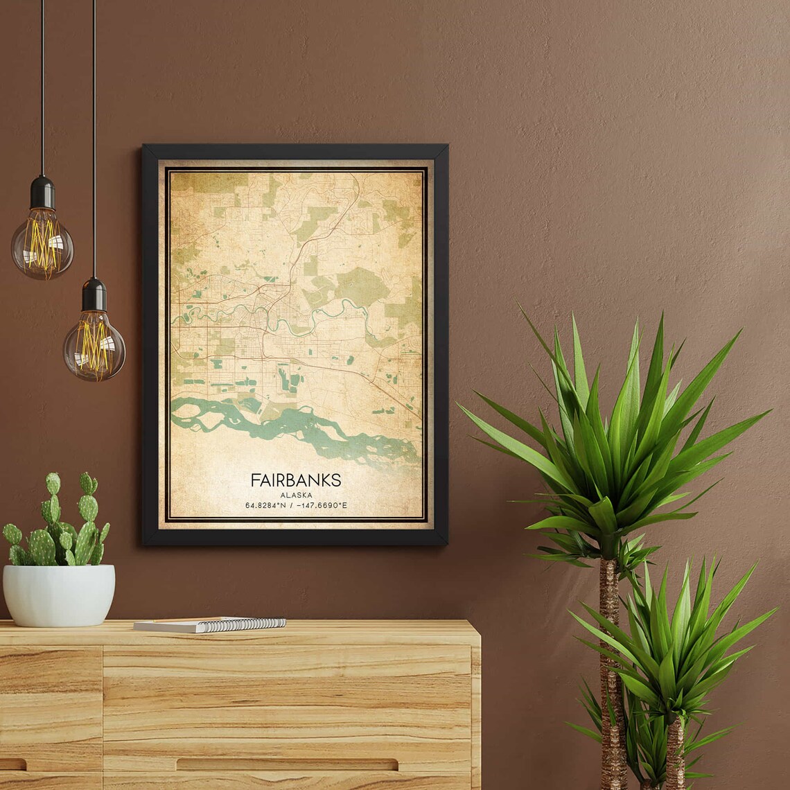 Vintage Fairbanks Alaska Map Print Poster - Image 4