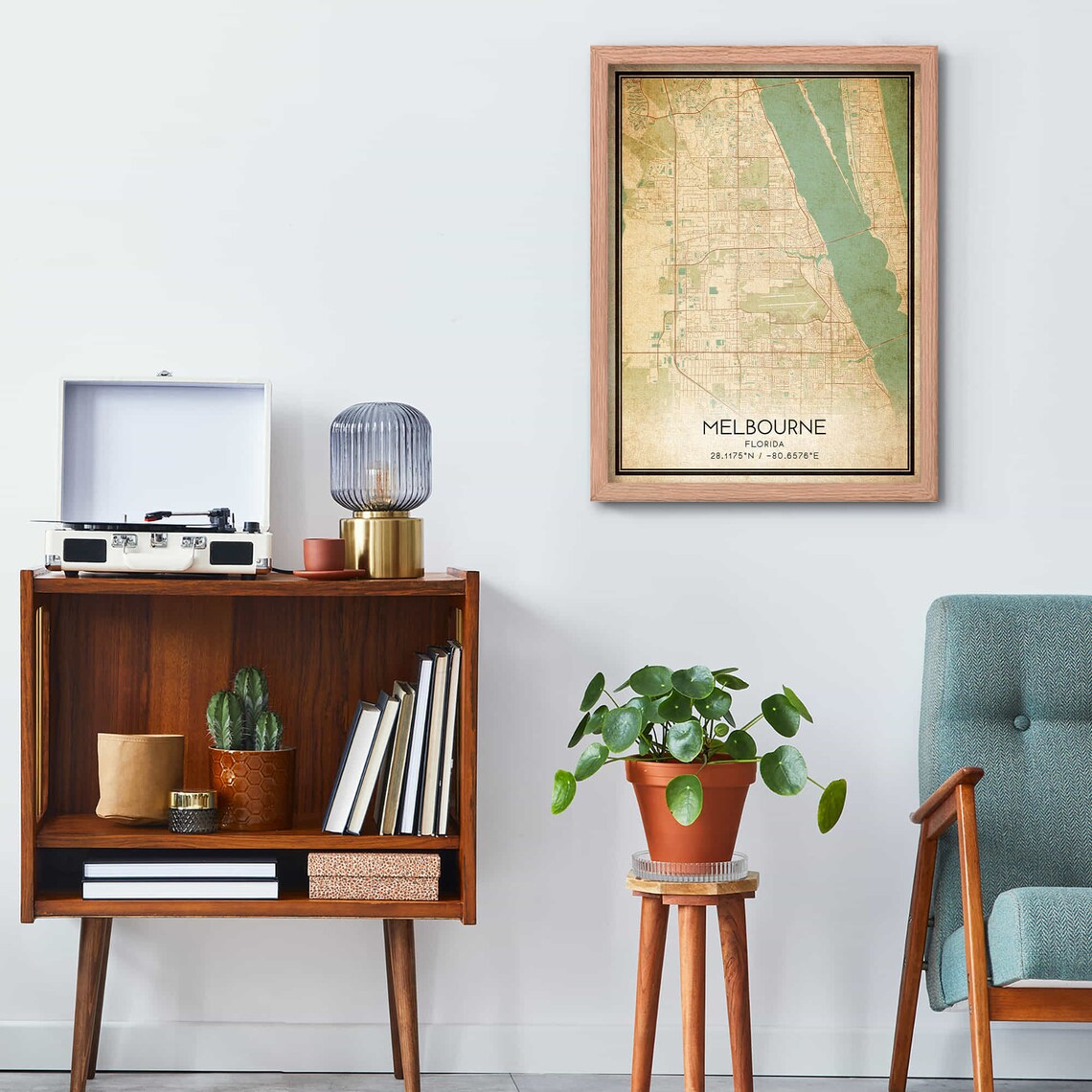 Vintage Melbourne Florida Map Poster Print - Image 3