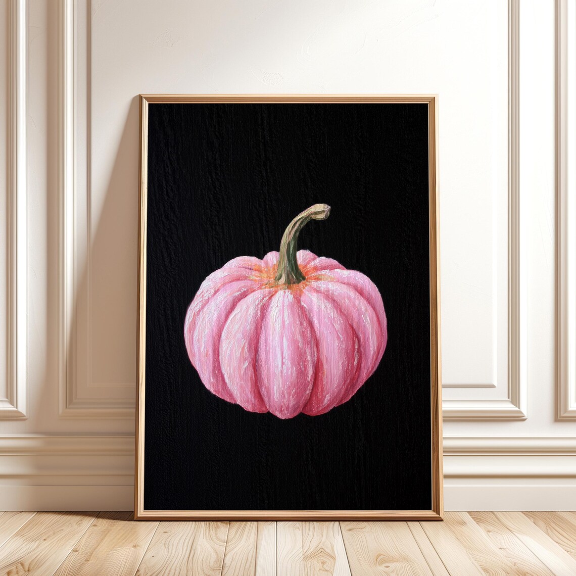 Pink Pumpkin Halloween Print Gothic Fall Wall Art Moody Autumn