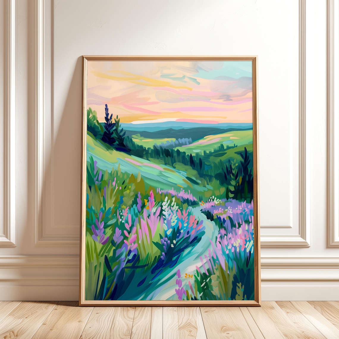 Colorful Landscape Abstract Painting, Art Print