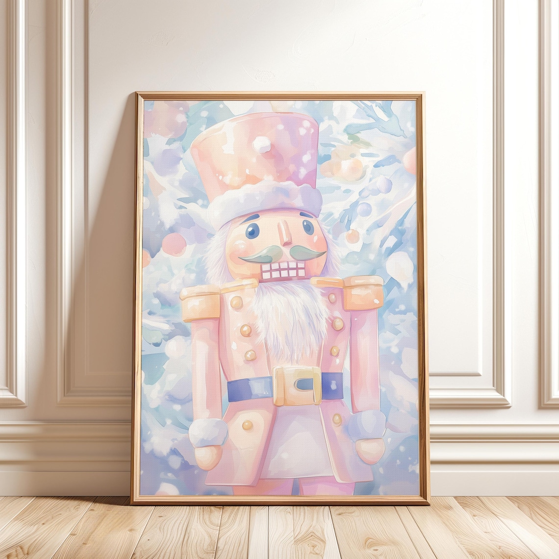 Pastel Nutcracker Painting, Cute Christmas Art