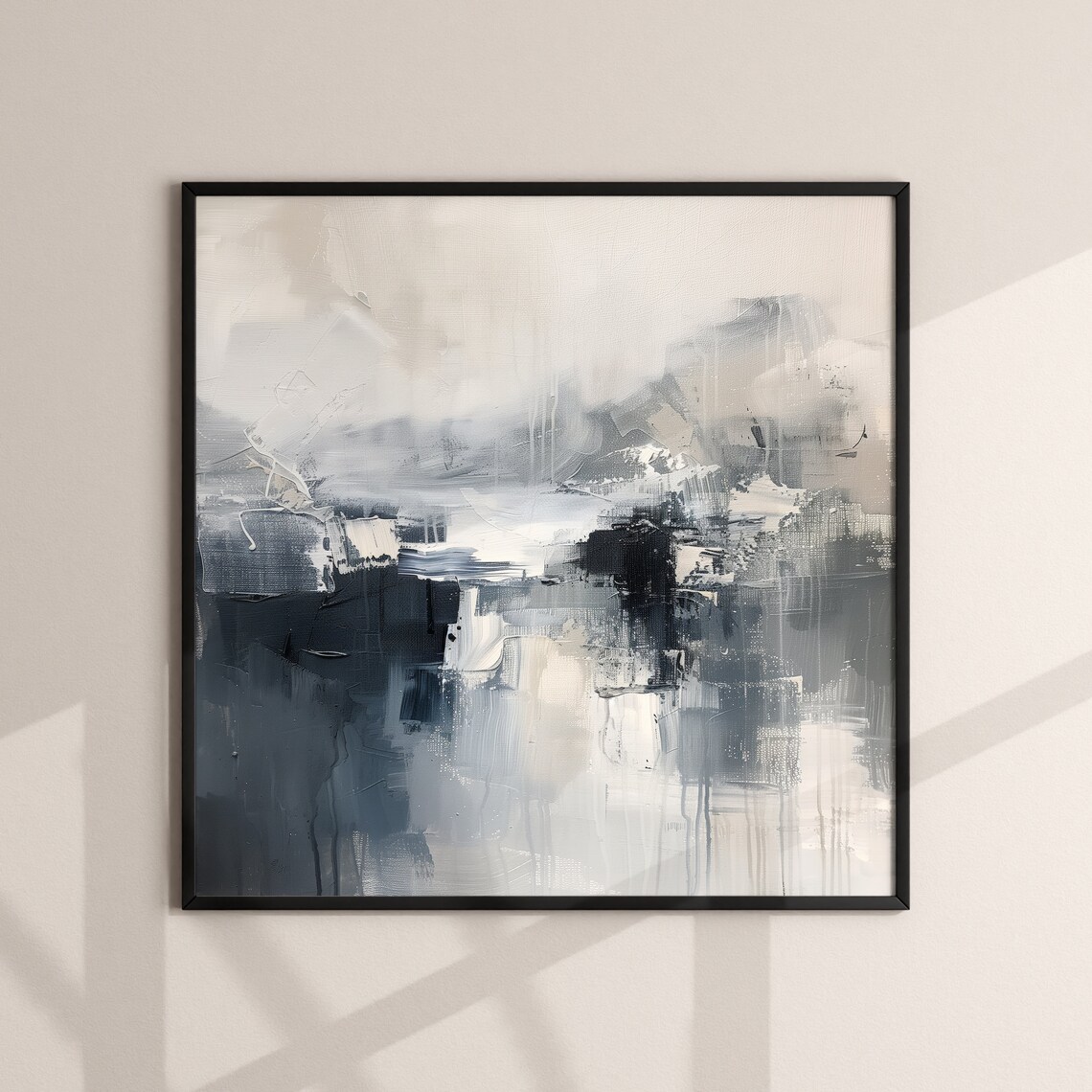Modern Abstract Square Wall Art, Japandi Decor