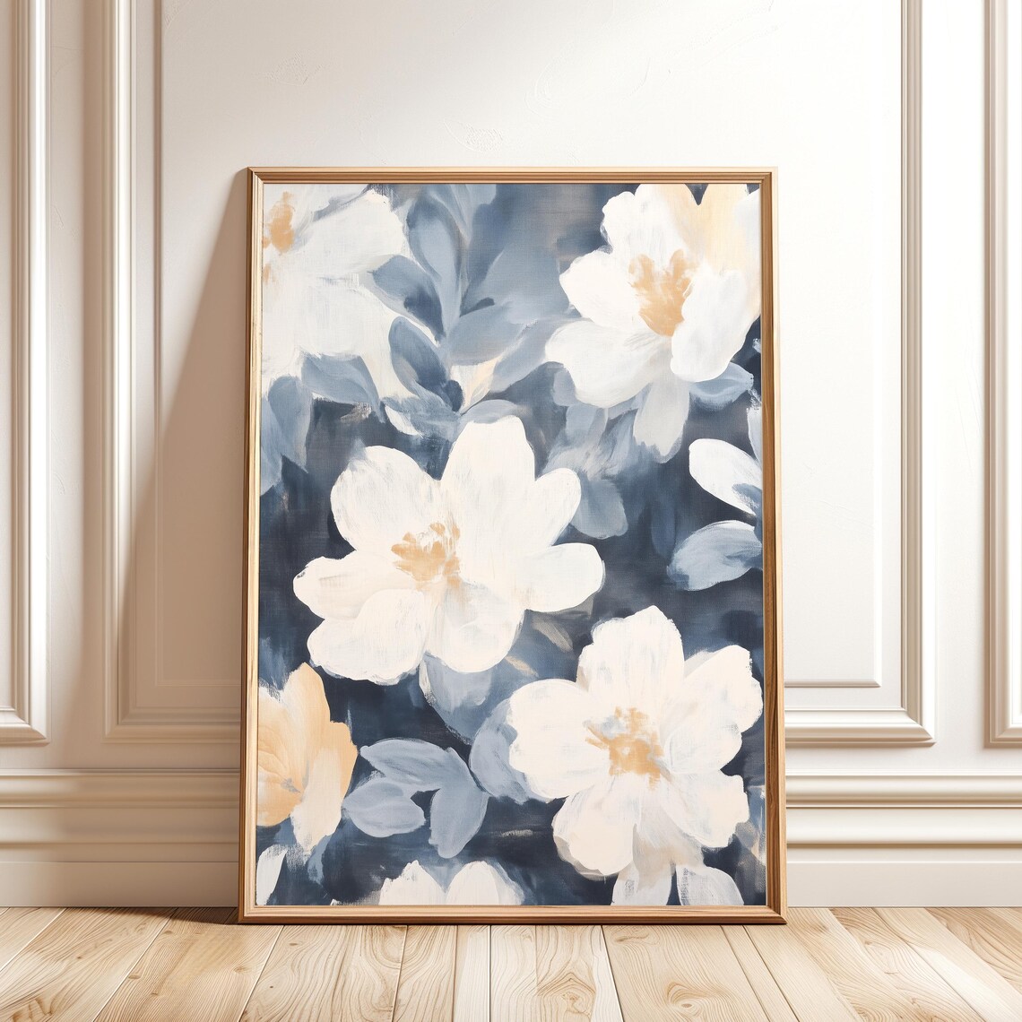 Abstract Flower Painting, Minimalist Botanical Decor