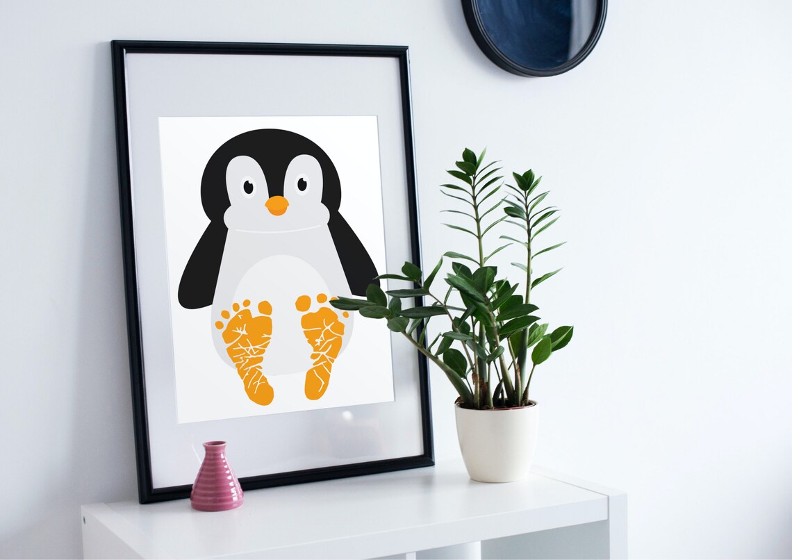 Penguin Footprint Art Print, Baby Souvenir Memory - Image 2