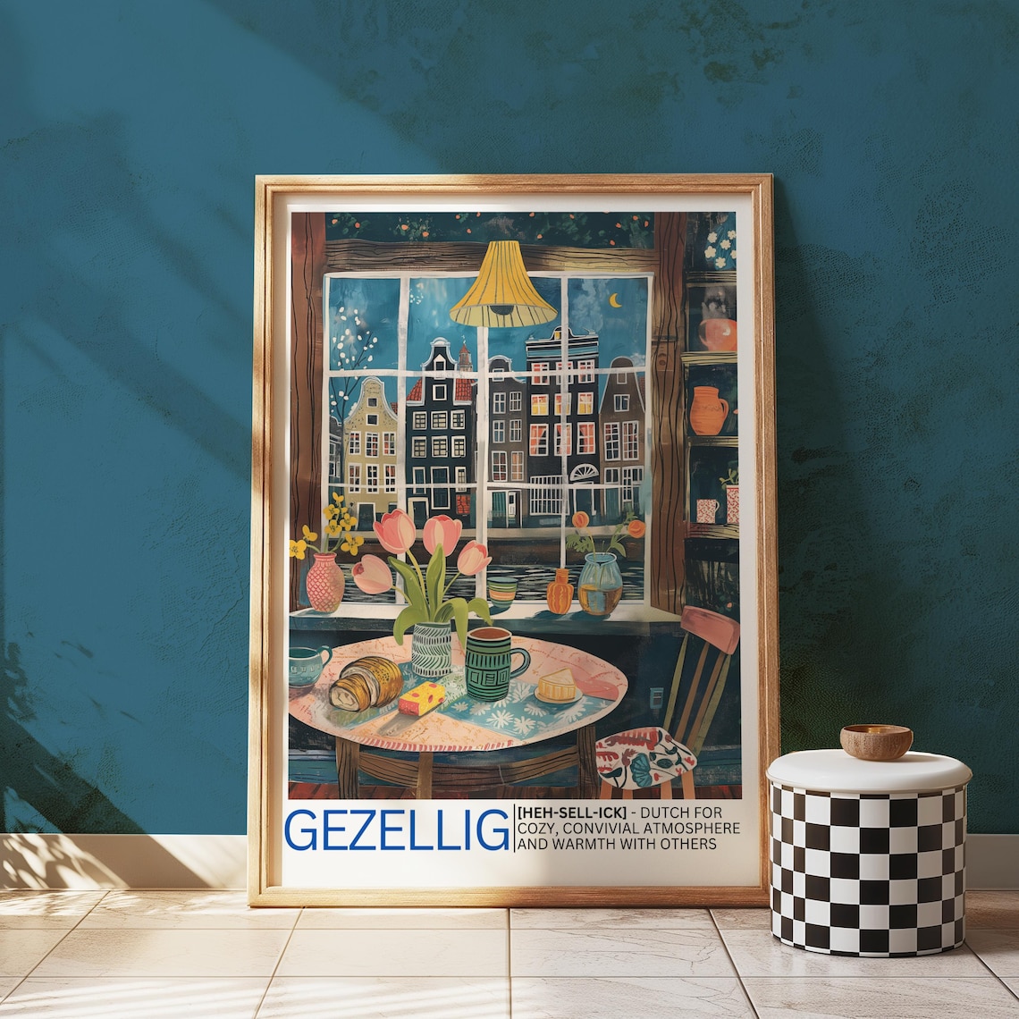 Gezellig Amsterdam Cozy Dutch Interior Art Print