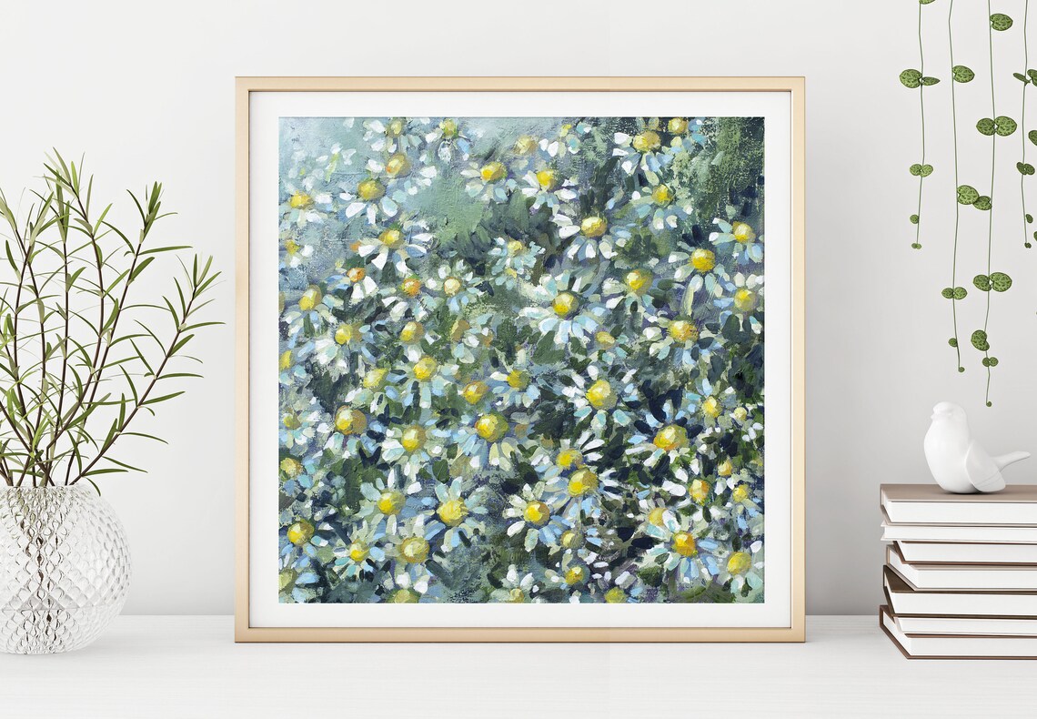 Daisies by Katie Jobling, Botanical Floral Art Print
