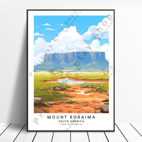 Mount Roraima Print Colourful Poster Abstract Art Minimalist Wall Mt Gift