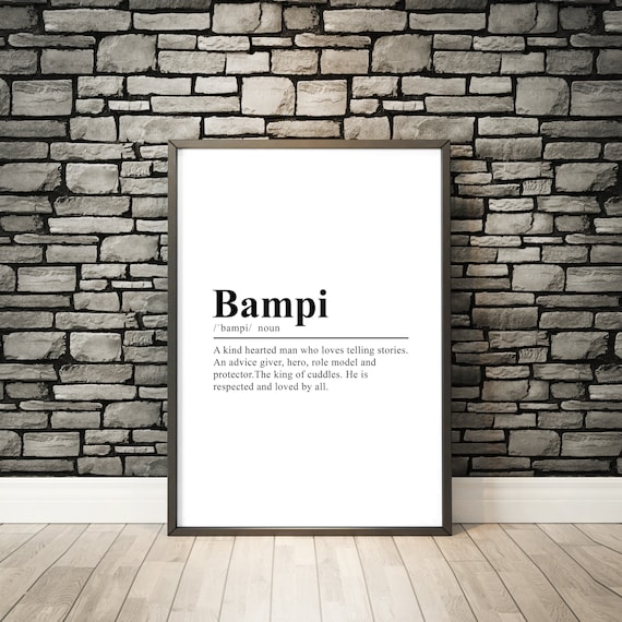 Bampi Definition, Grandad Gift Art Print
