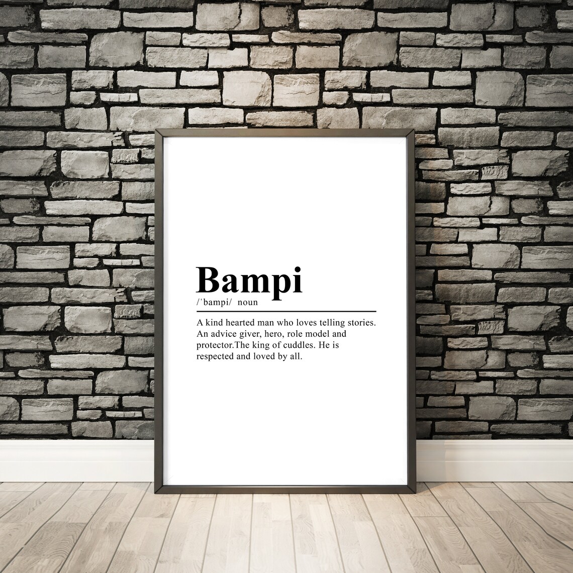 Bampi Definition, Grandad Gift Art Print
