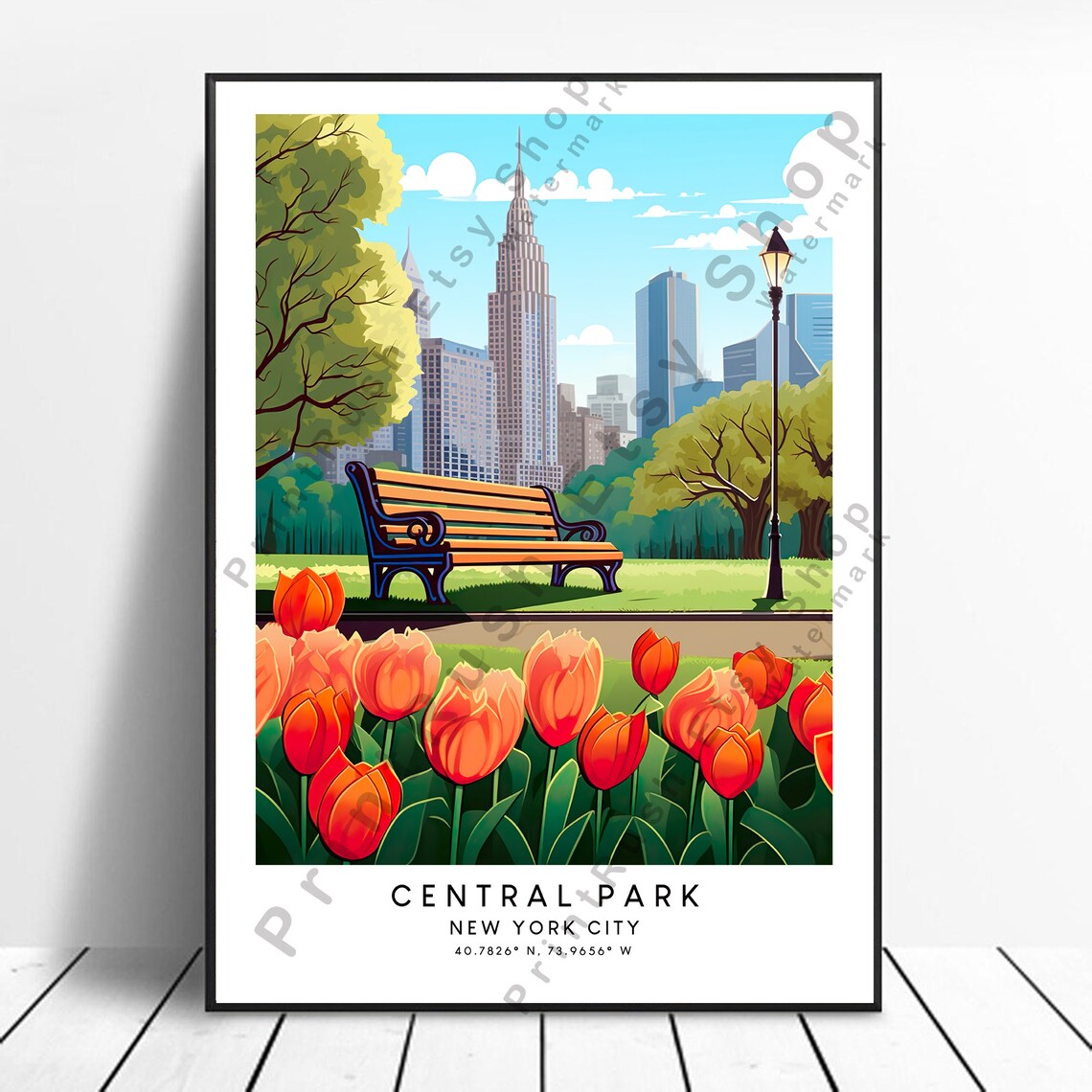 New York Central Park Abstract Minimalist Art Print