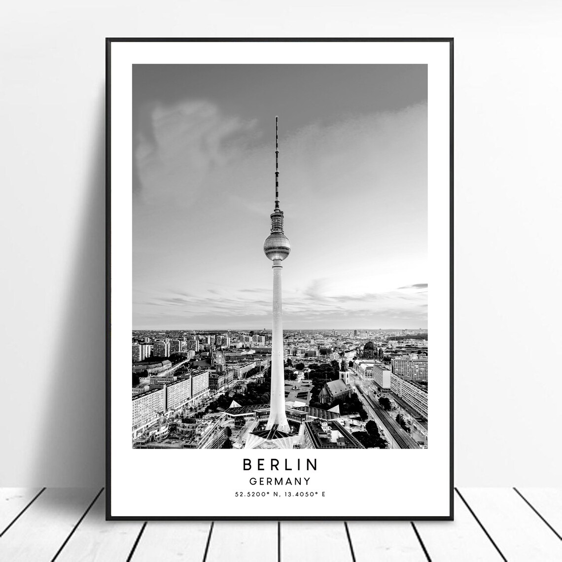 Berlin Germany Black and White Minimalist Art Print