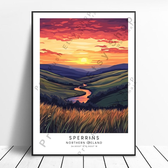 Northern Ireland Travel Print, Sperrin Mountains Poster