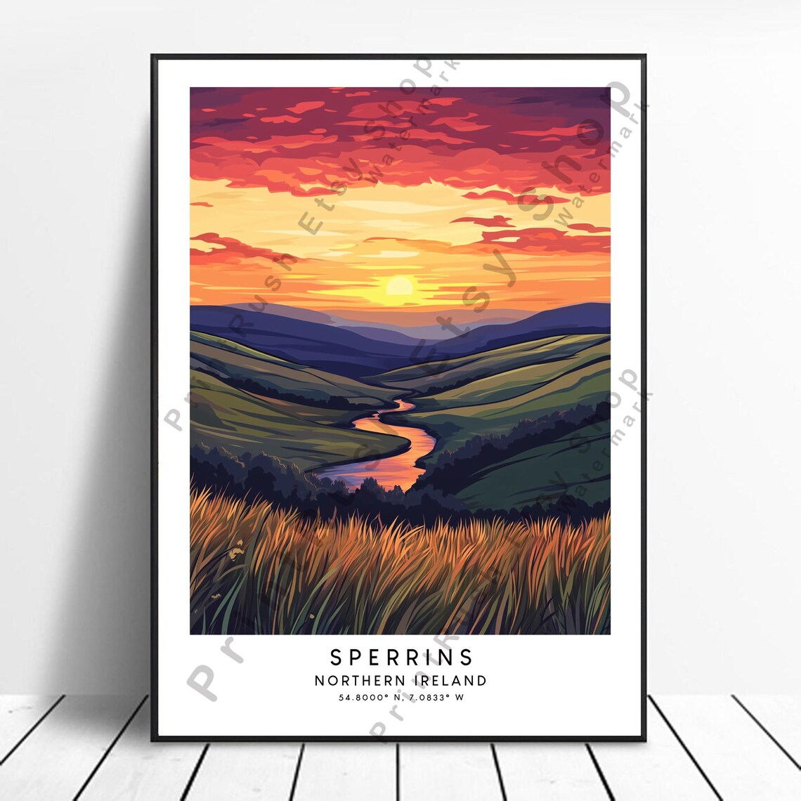 Northern Ireland Travel Print, Sperrin Mountains Poster