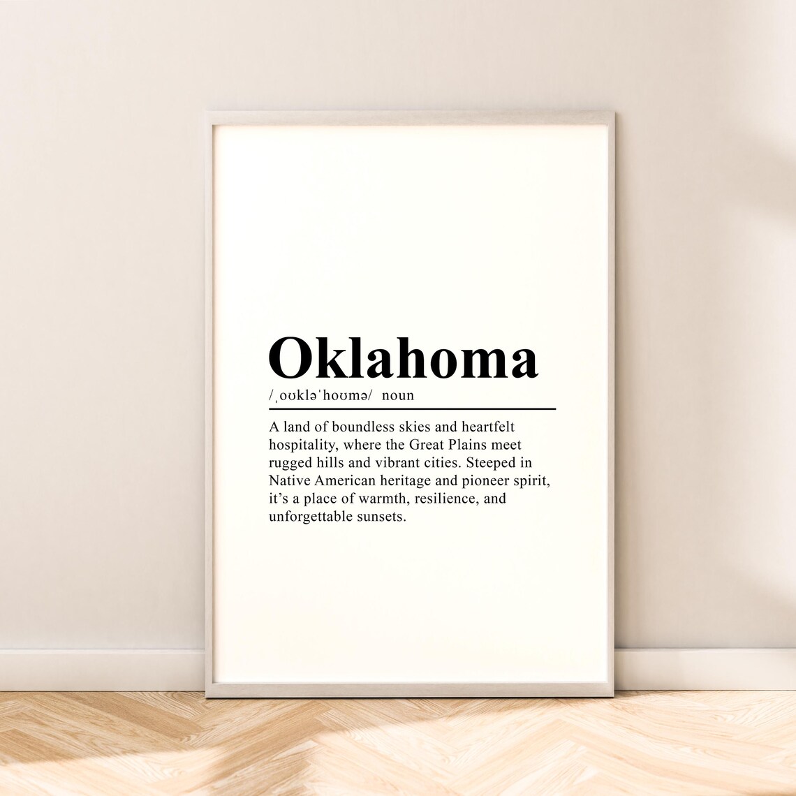 Oklahoma Minimalist Travel Poster, State Wall Art