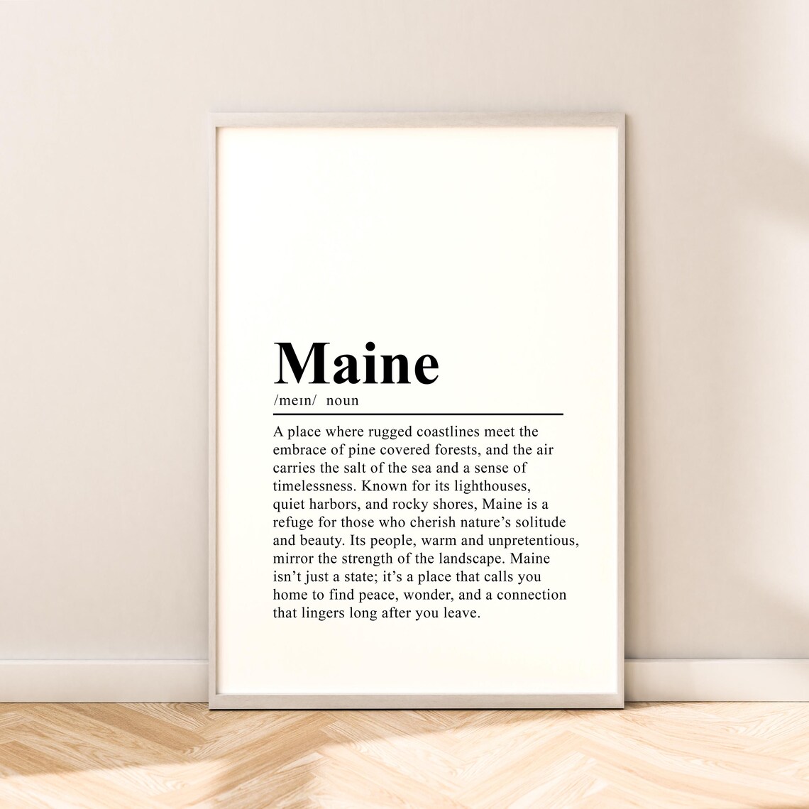 Maine Minimalist Travel Poster, Wall Art Print