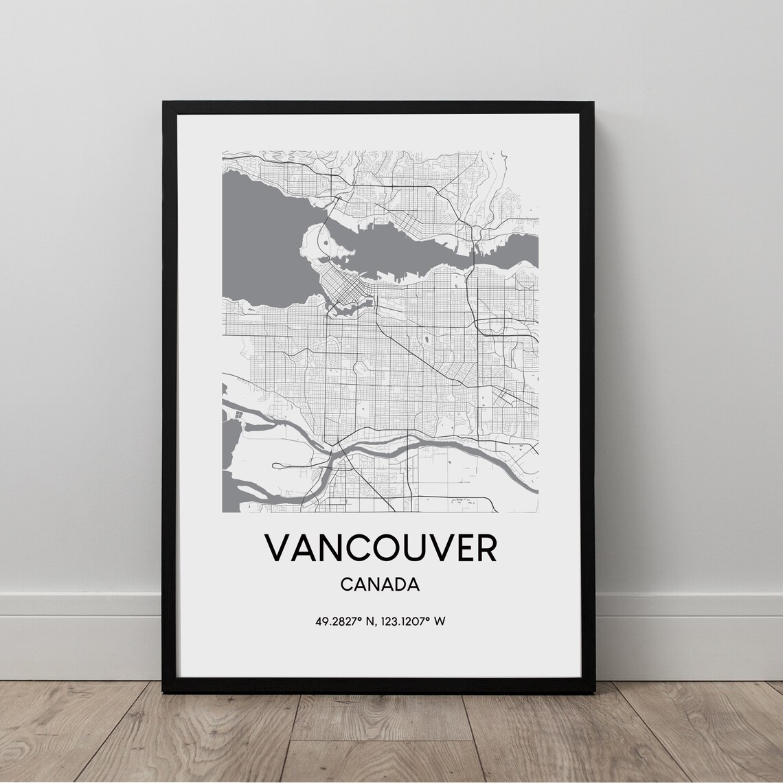 Vancouver Map Print City Wall Art Travel Canada Dcor Gift