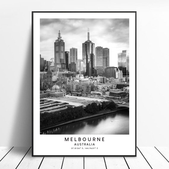 Melbourne Travel Print, Minimalist Australia Poster