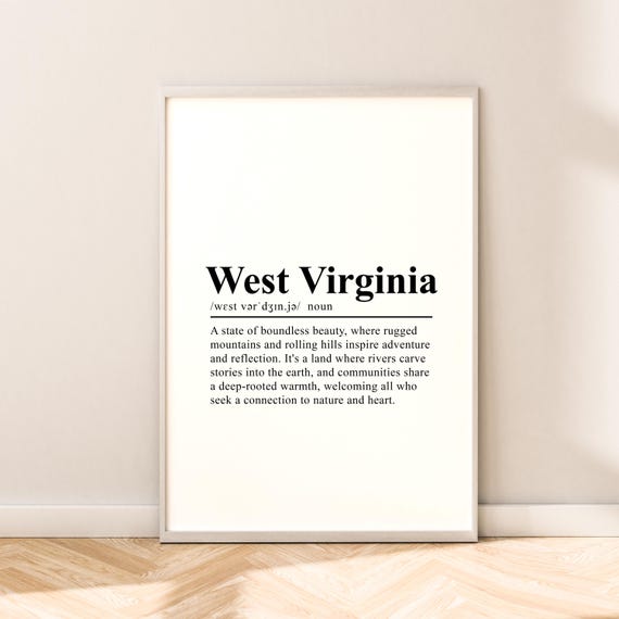 West Virginia Minimalist Travel Poster, State Art