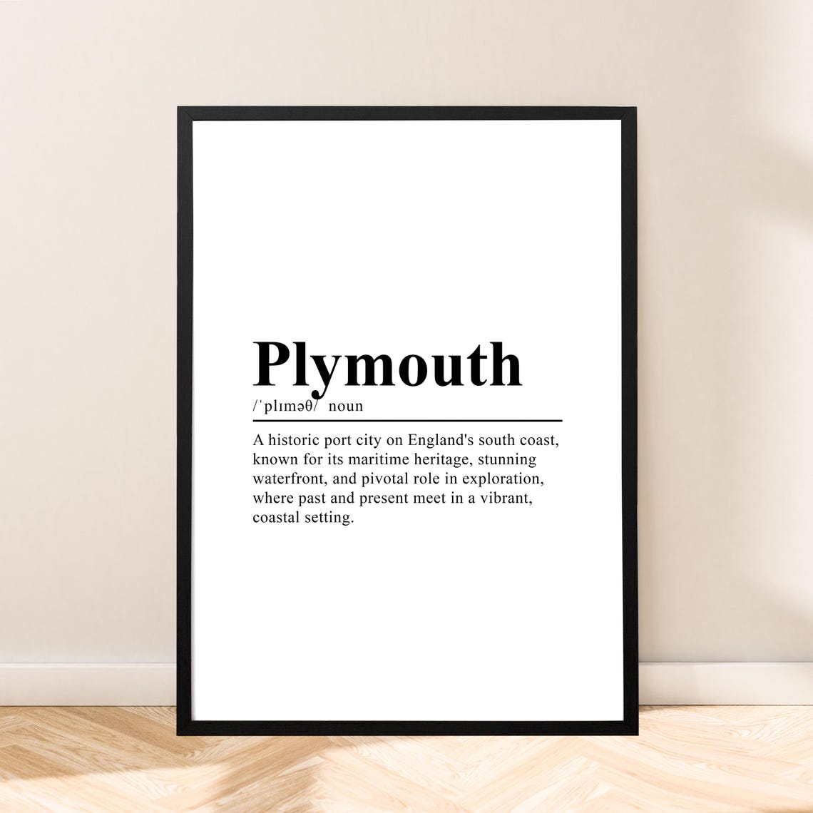 Plymouth England Print Wall Art Plymouth Poster Wall Hanging Plymouth Travel Print Minimalist Plymouth Art Plymouth Home Decor Plymouth Gift