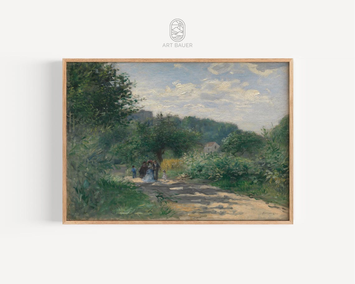 Auguste Renoir Louveciennes Road Vintage Painting French Art Print Fine Art Cottagecore Country Home Decor 1870 Poster Print