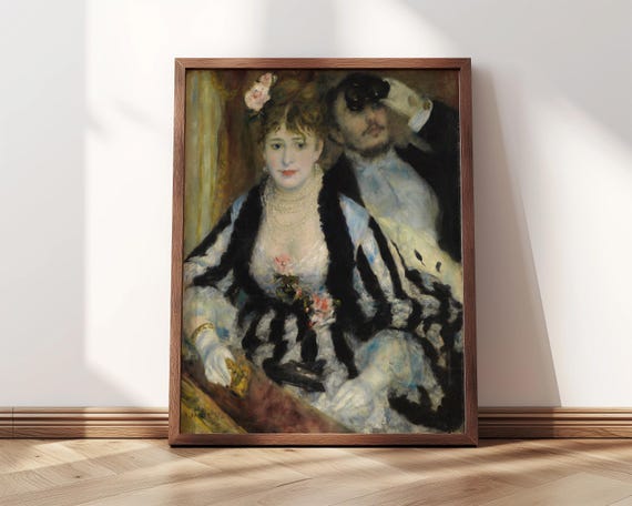 Theatre Box La Loge Framed Print Auguste Renoir 1874 Vintage Theater Art Theatre Decor Elegant Wall Art Impressionism