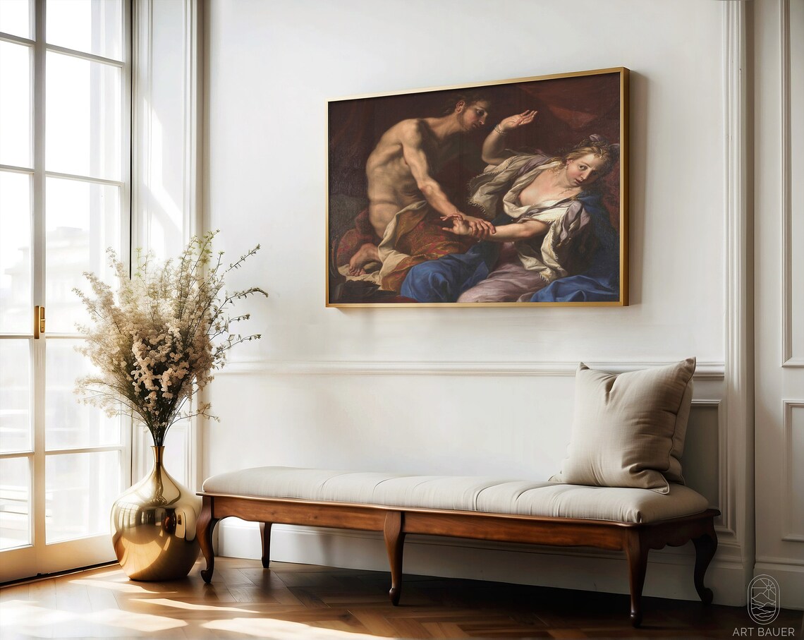 Guercino 1650 Amnon and Tamar Italian Baroque Painting Drama Art Print - Image 2